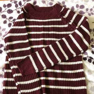 Stripped Burgundy Sweater